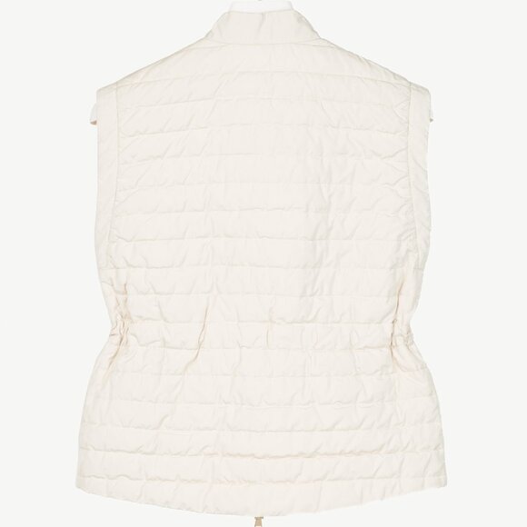 Brunello Cucinelli SS/15 Ecru Taffeta Quilted Down Vest - Picture 3 of 13